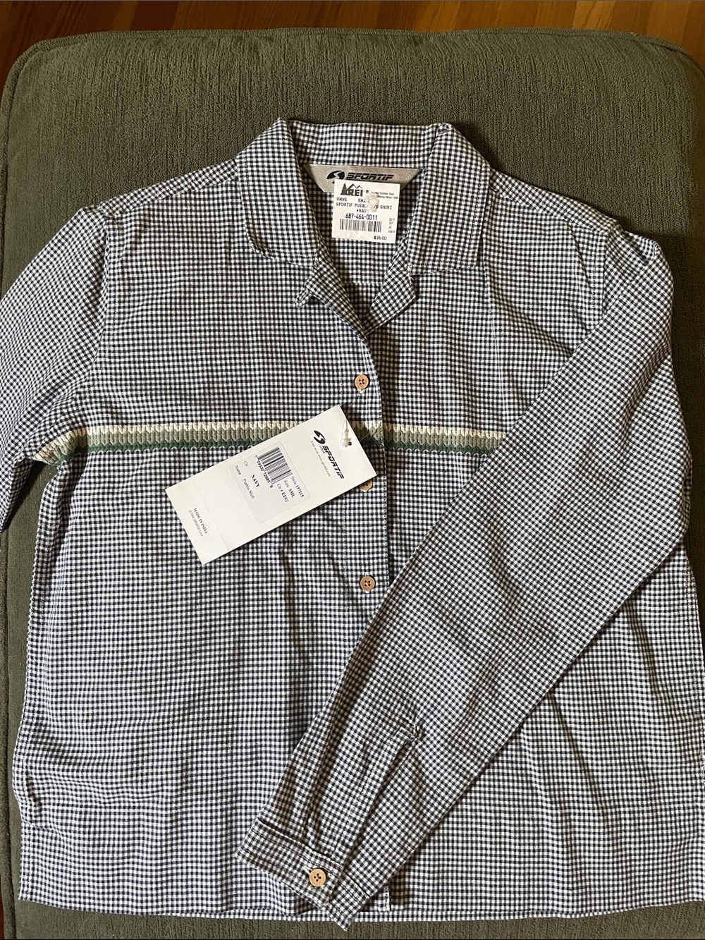 Sportif USA Navy & White Gingham Button-Down Shirt